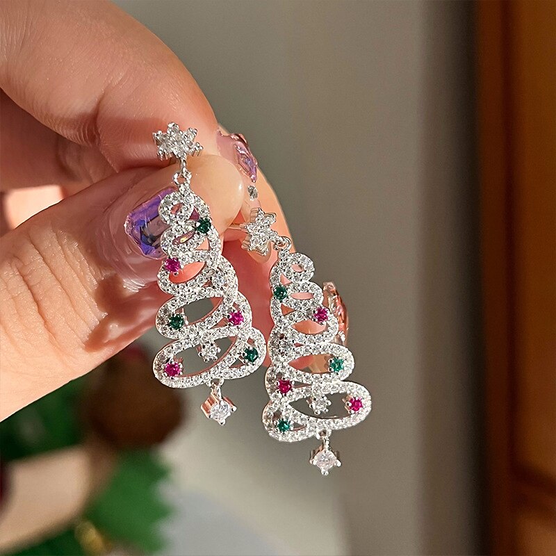 Christmas Rotating Tree Earrings