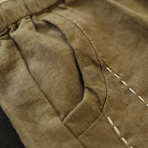 Classic Linen Loose Pants with Pocket - Retrorobe