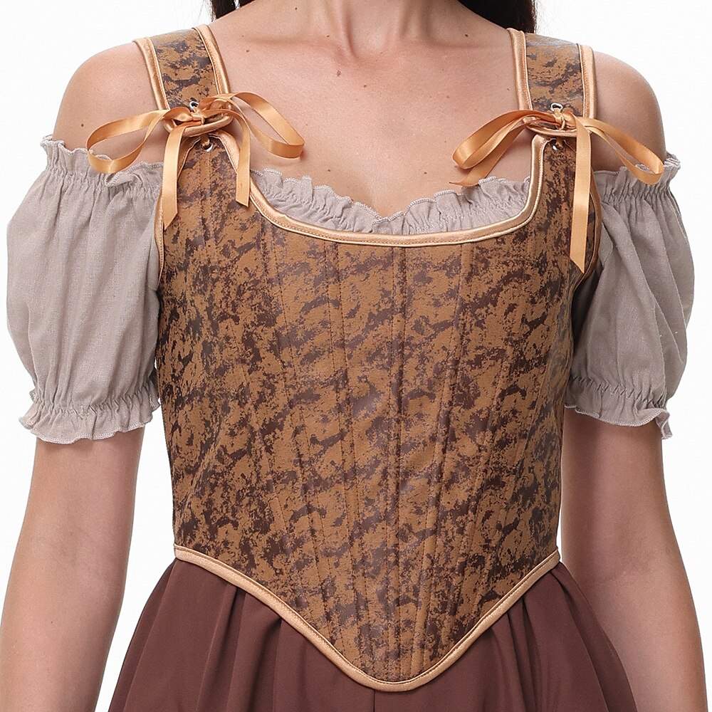 Renaissance Tie-Shoulder Corset Lace-up - Retrorobe