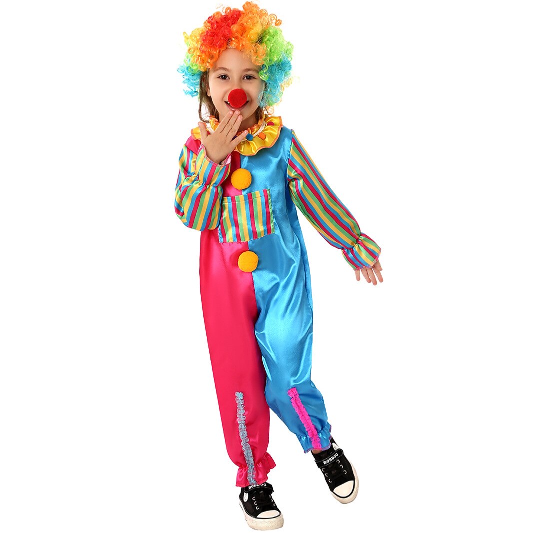 Circus Clown Halloween Outfits with Wigs