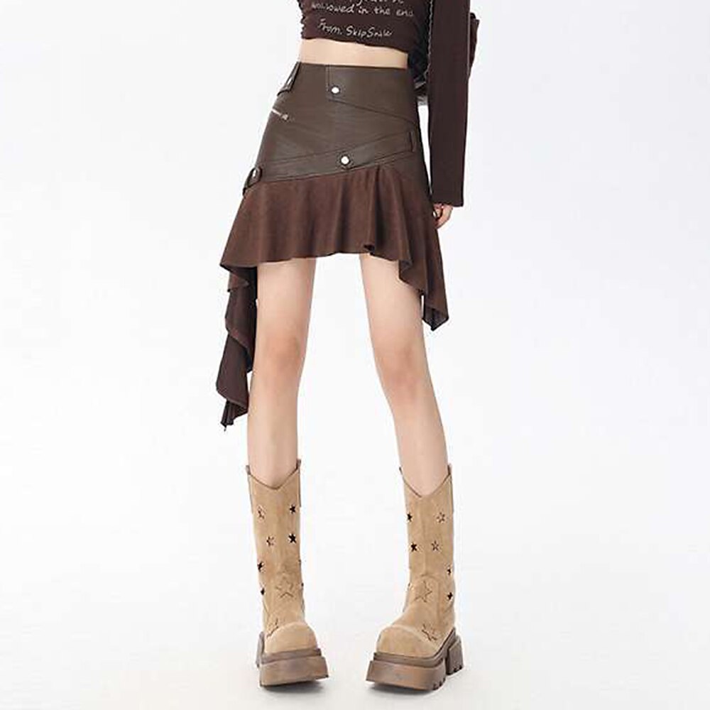 Gothic Punk Asymmetrical Skirt - Retrorobe