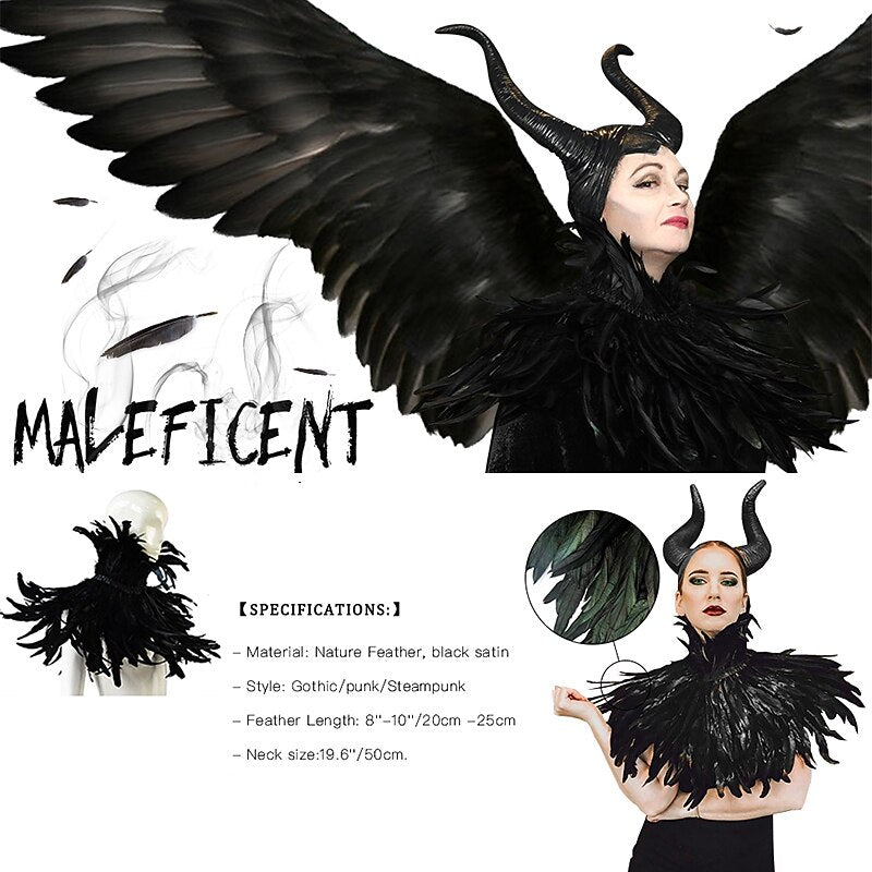 Maleficent 3-Piece Set With Tiara, Shawl And Scepter