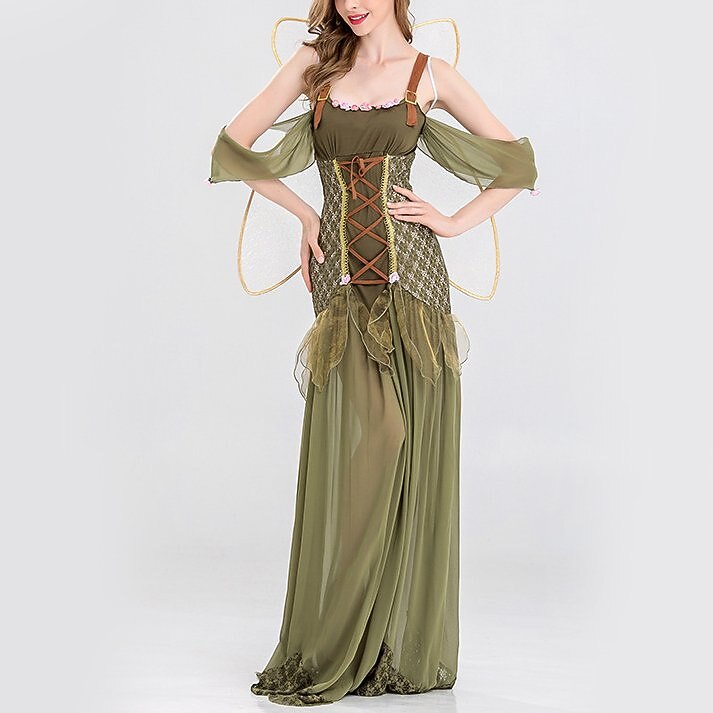Medieval Fairy Floor Length Dress with Accessories