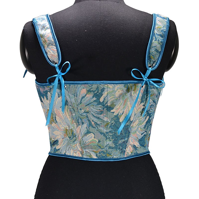 Renaissance Style Floral Lace Design Corset Vest