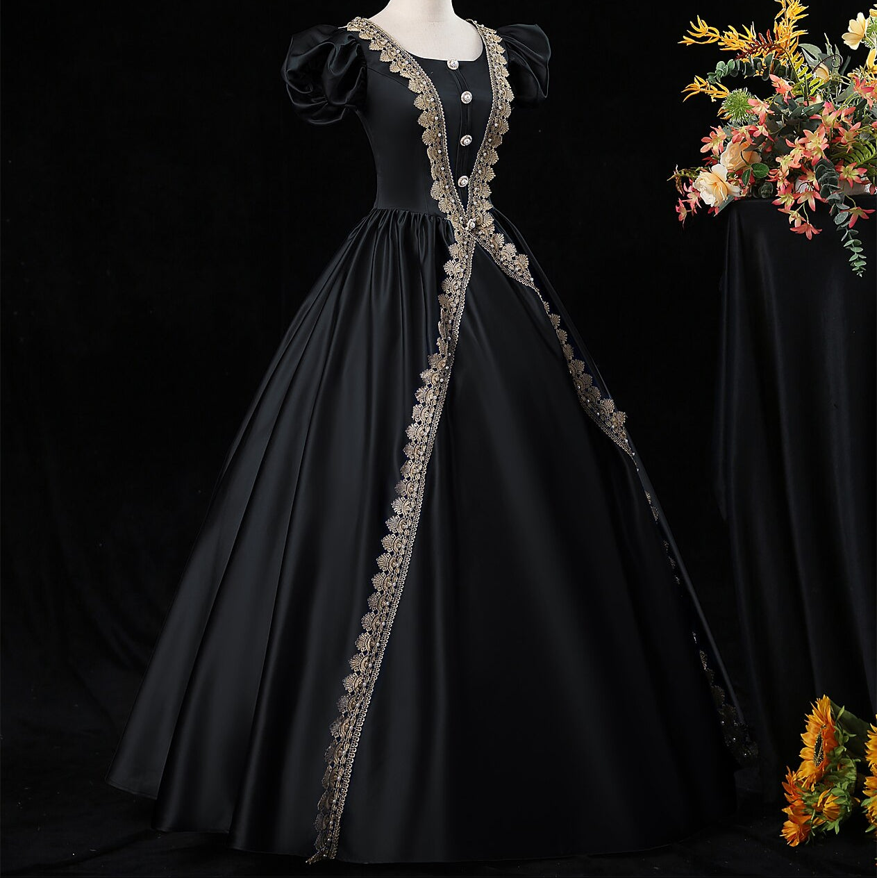 Rococo Ball Gown Puff Sleeve Dress - Retrorobe