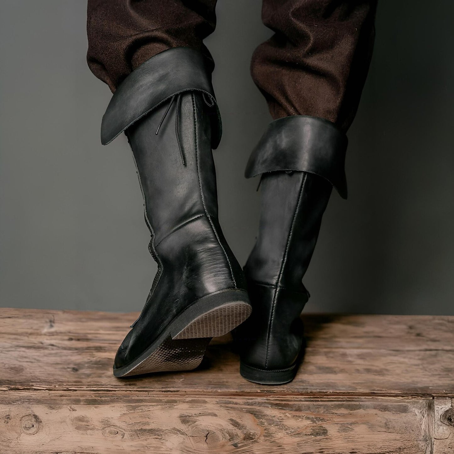 Medieval Laced High Boots