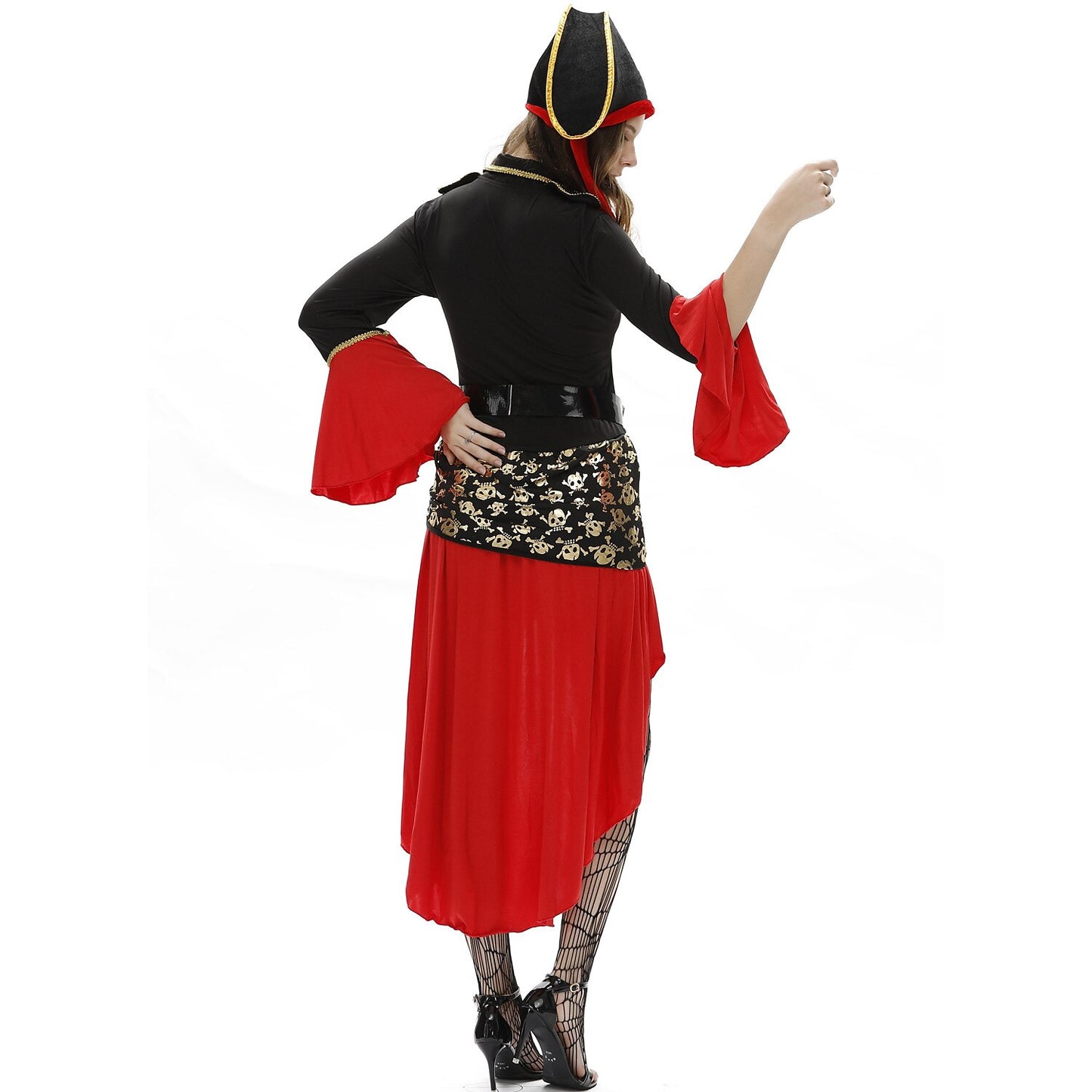 Gothic Piratenkapitän Outfit mit Hut und Gürtel