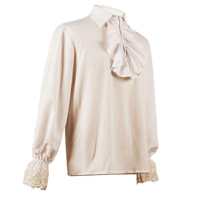 Renaissance Ruffle Decorated Tops with Lace Cuffs - Retrorobe