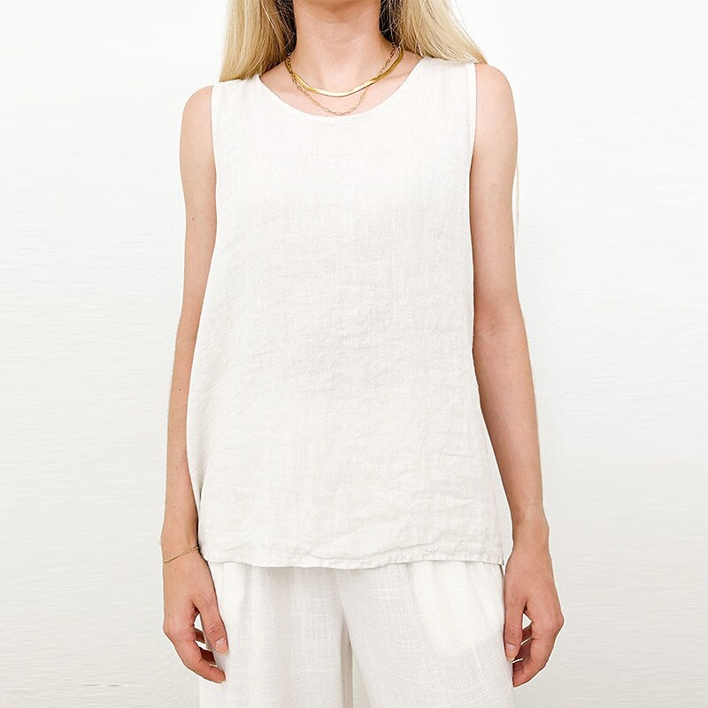 Women Classic Linen Tank Top - Retrorobe