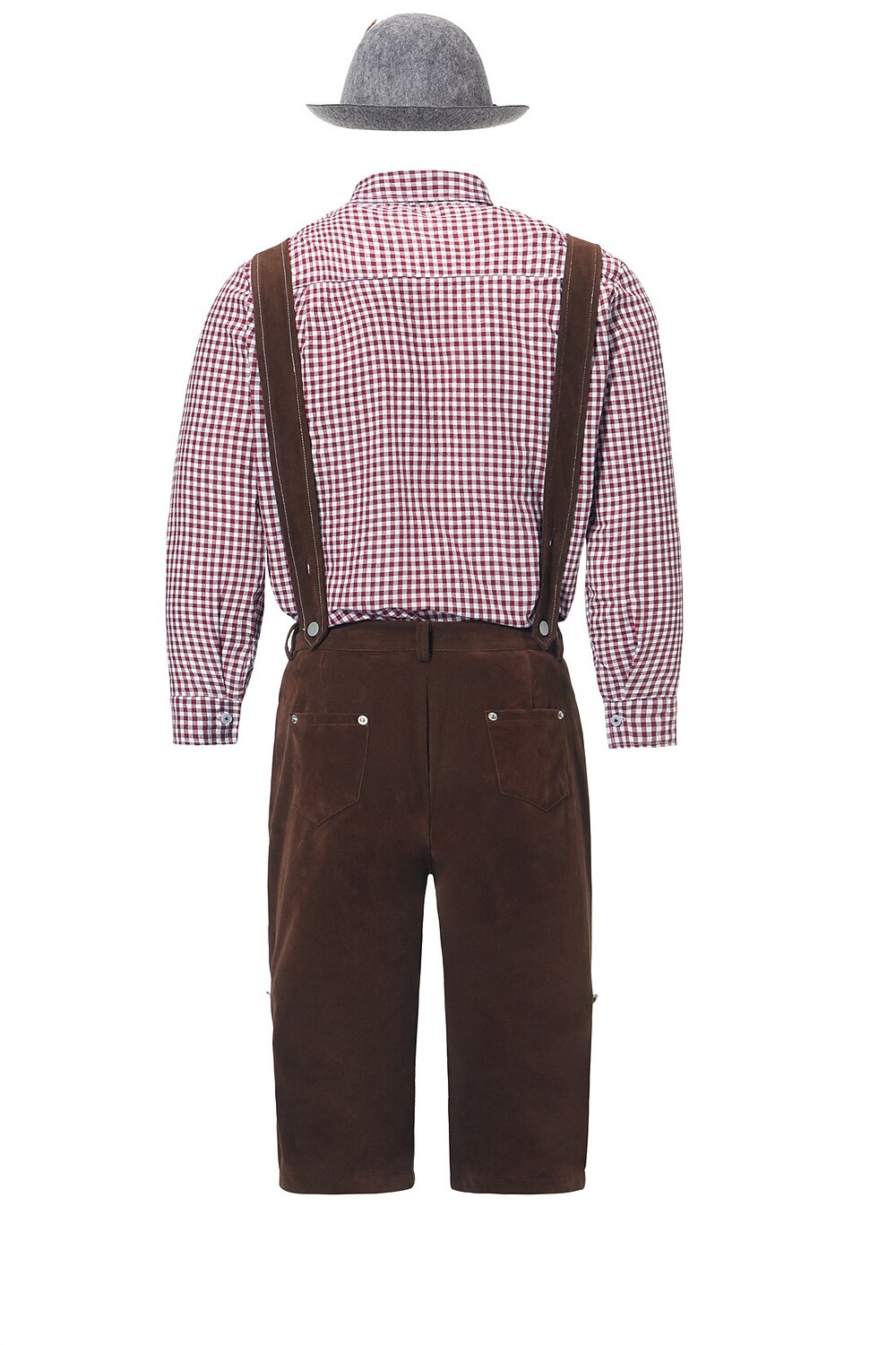 Men's Bavarian Oktoberfest Costume Set with Shirt, Suspenders and Alpine Hat