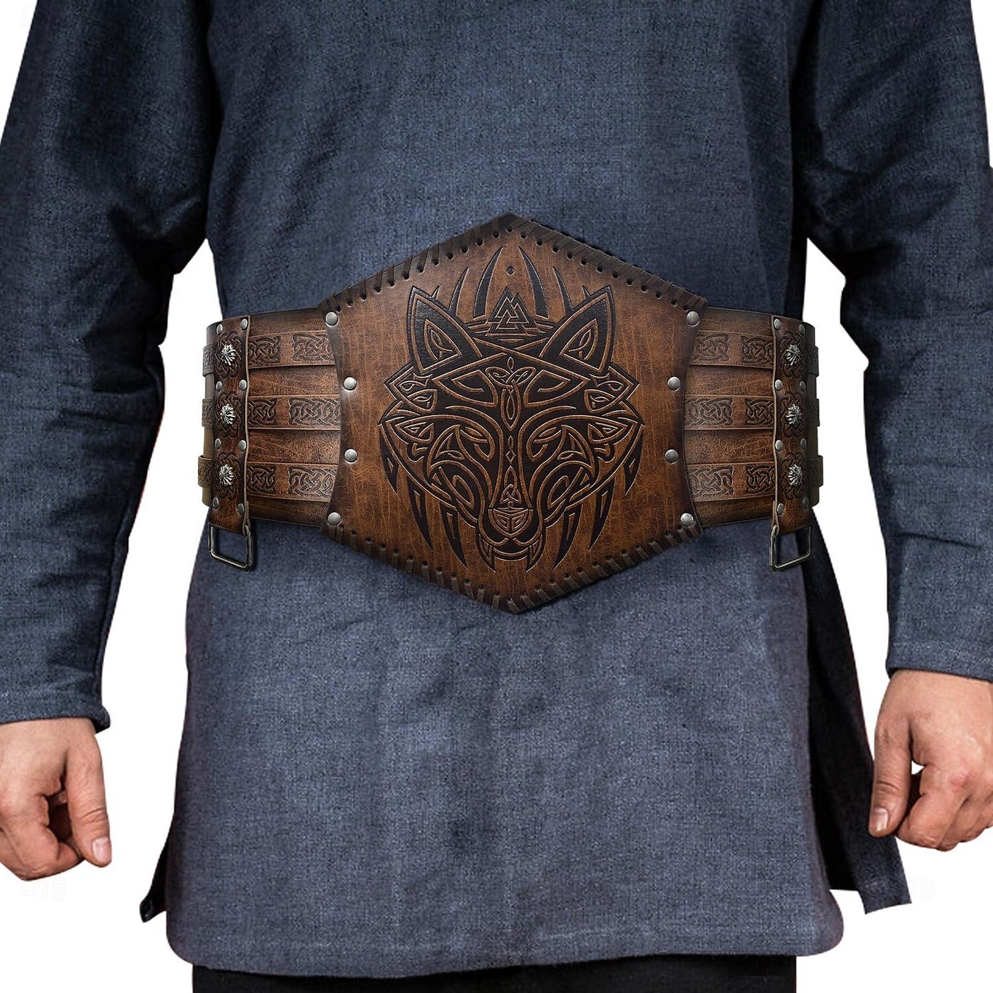 Men's Medieval Viking Armor Set: Vest, Arm Guards & Waist Belt - Retrorobe