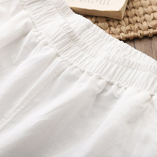 Classic Loose Fit Cotton Linen Blend Pants - Retrorobe
