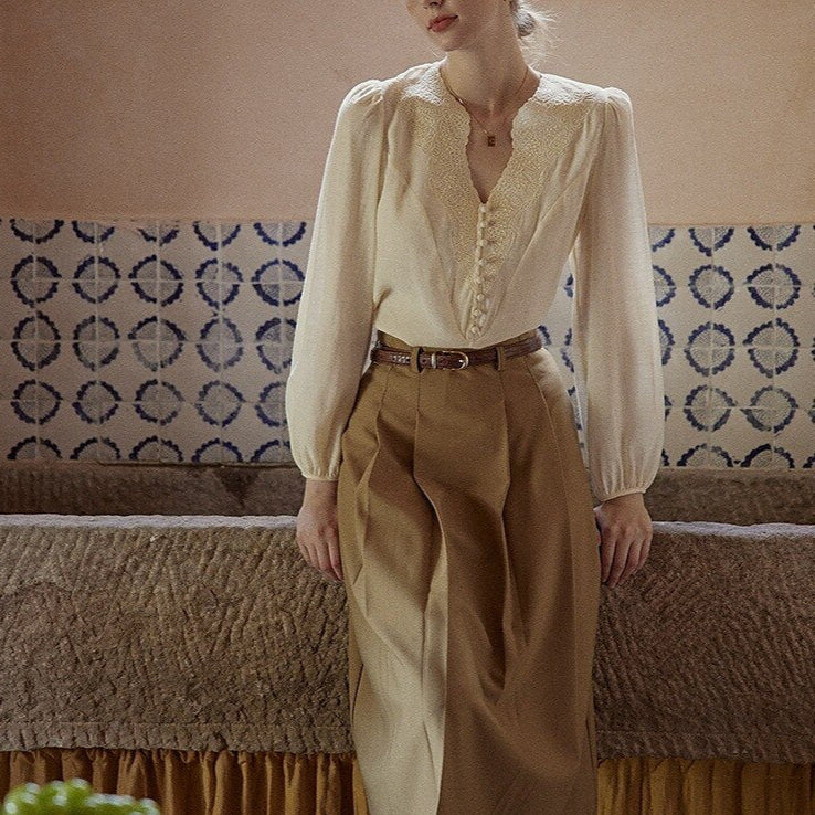 Victorian Style Embroidery Blouse - Retrorobe