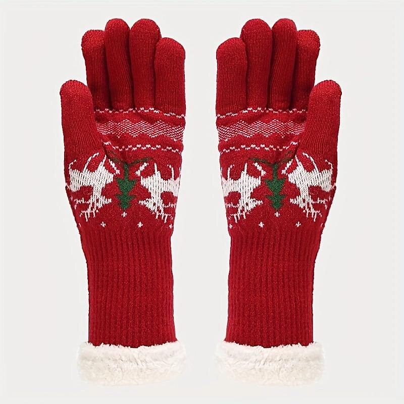 3 PCS Christmas Hat Scarf Glove Set