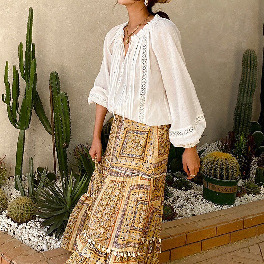 Classic Pleated Bohemian Blouse - Retrorobe
