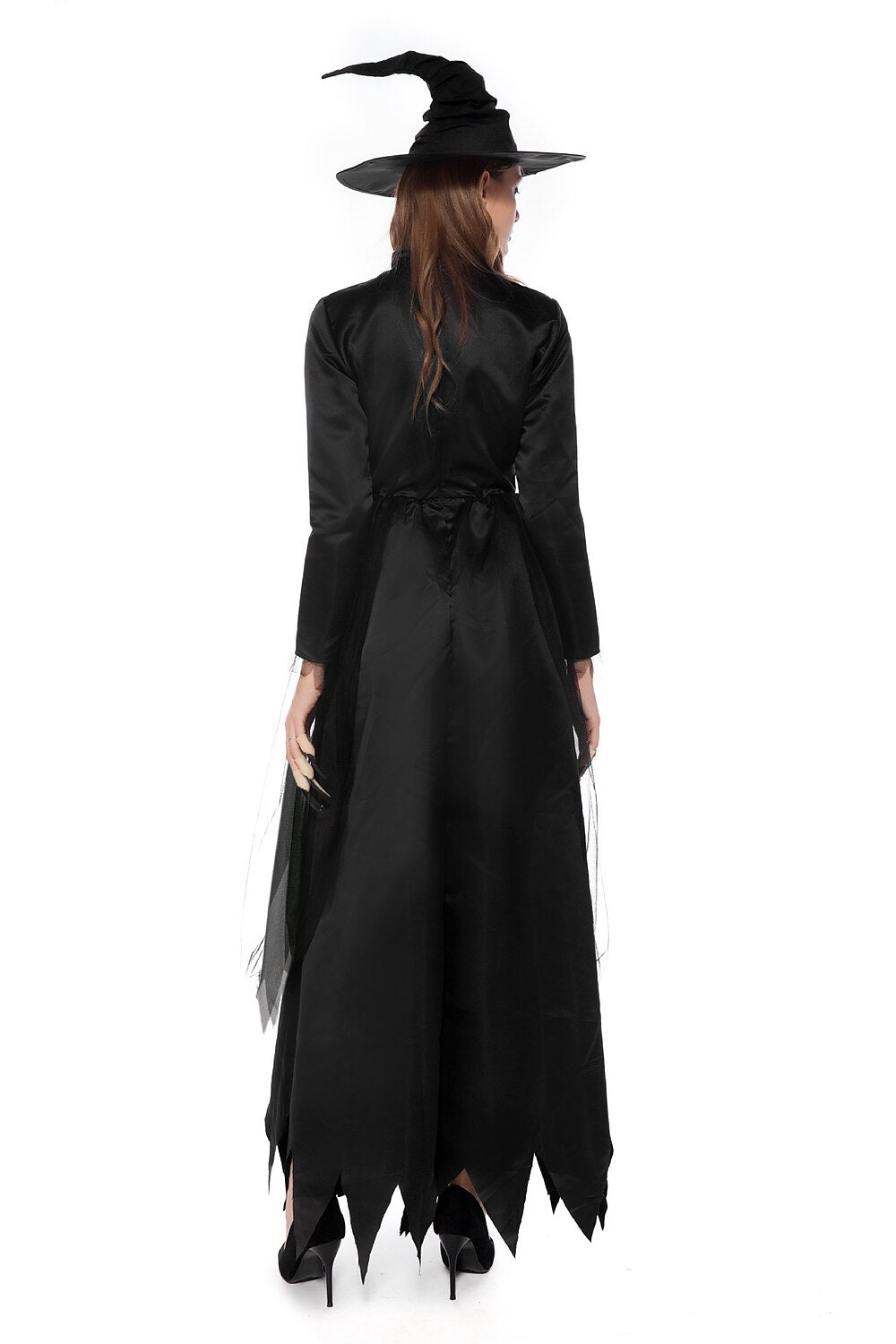 Gothic Witch Costume with Hat for Halloween
