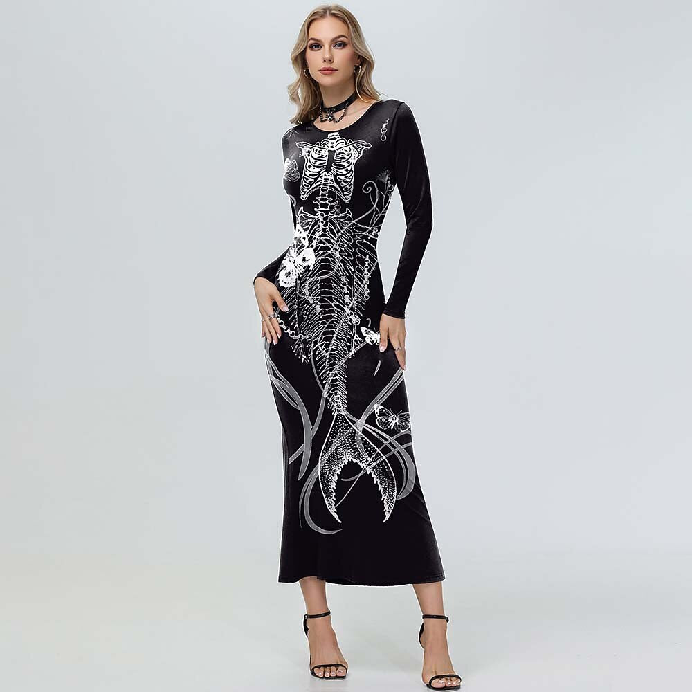 Skull Skeleton Halloween Dress