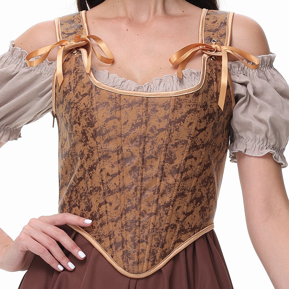 Renaissance Tie-Shoulder Corset Lace-up - Retrorobe