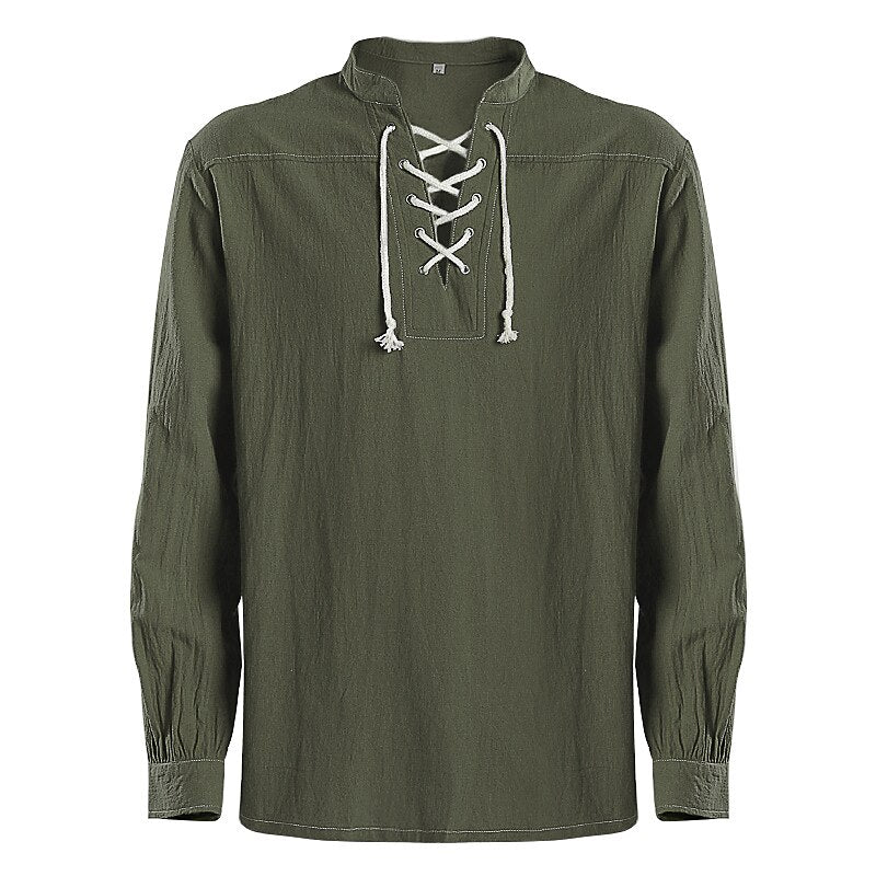 Pirate Style Lace-Up Poet Blouse