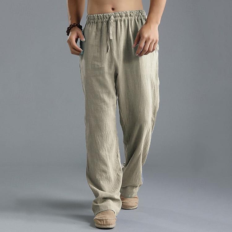 Classic Medieval Straight Leg Cotton Linen Trouser - Retrorobe