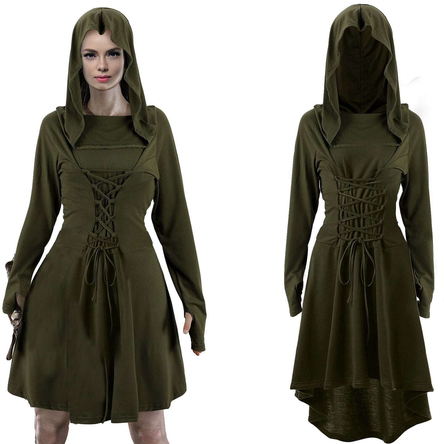 Medieval Fantasy Hooded Dress - Retrorobe