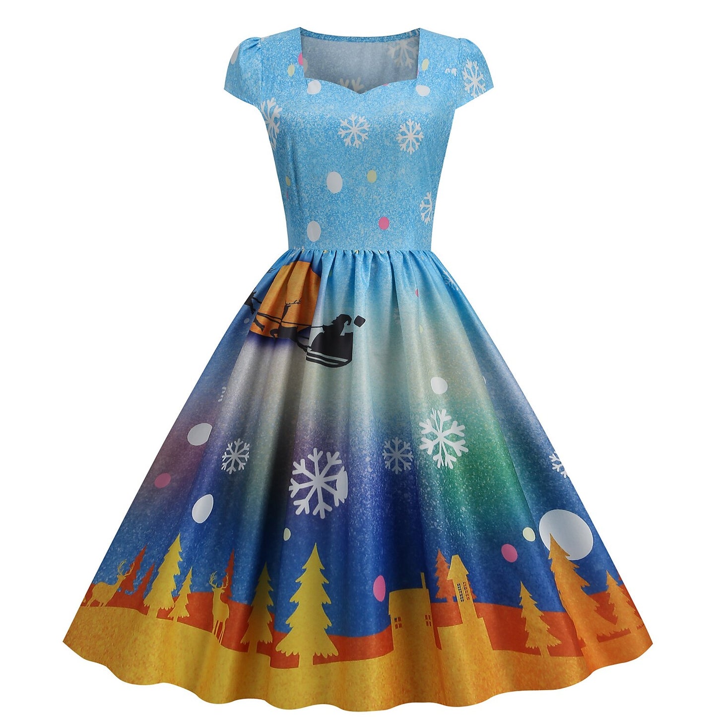 Christmas A-Line Graphic Dress
