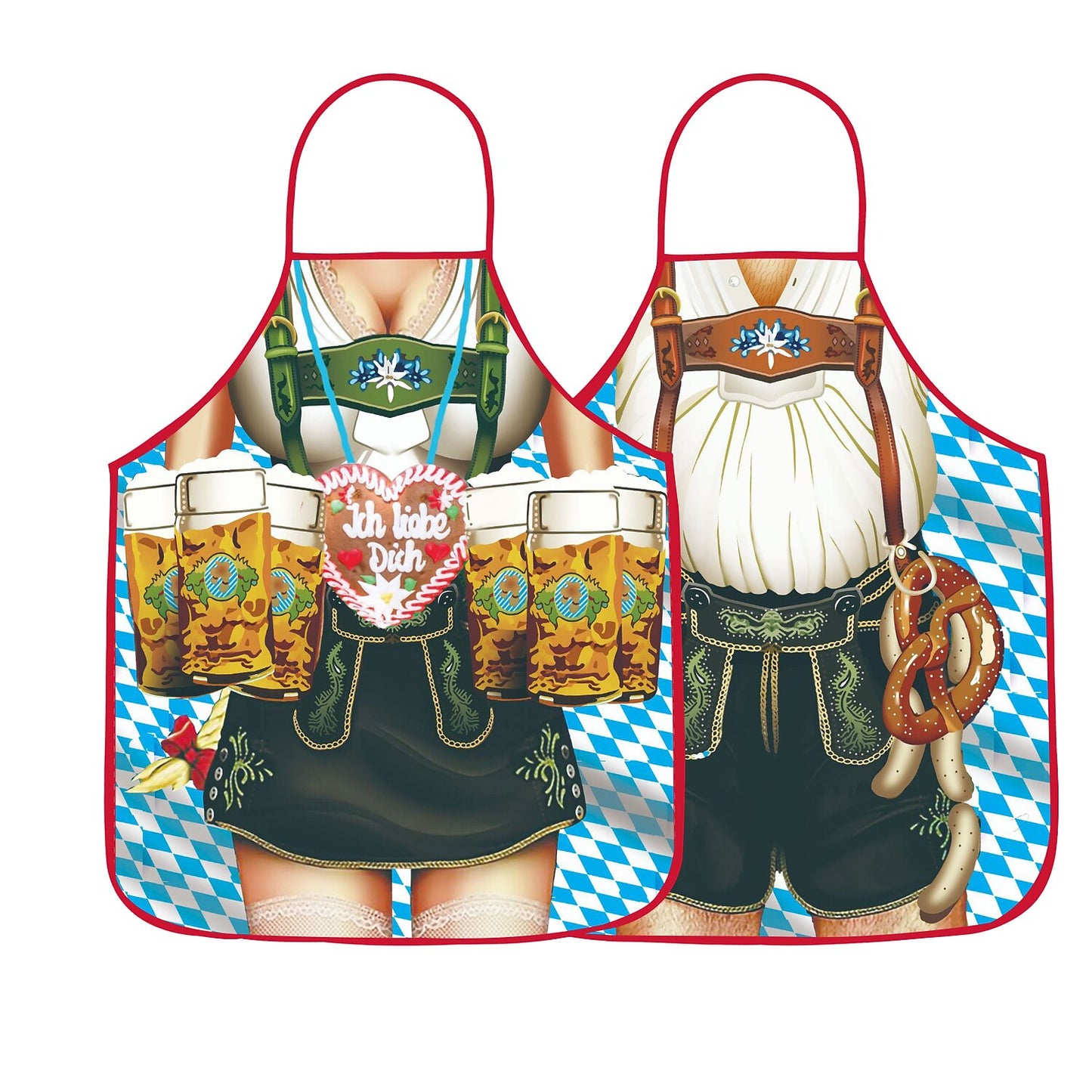 Tablier imprimé Couples Oktoberfest Lederhosen & Dirndl