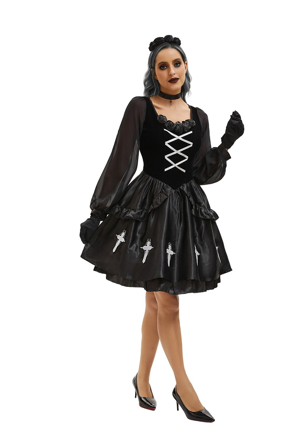 Gothic Lolita Witch Vampire Velvet Cross