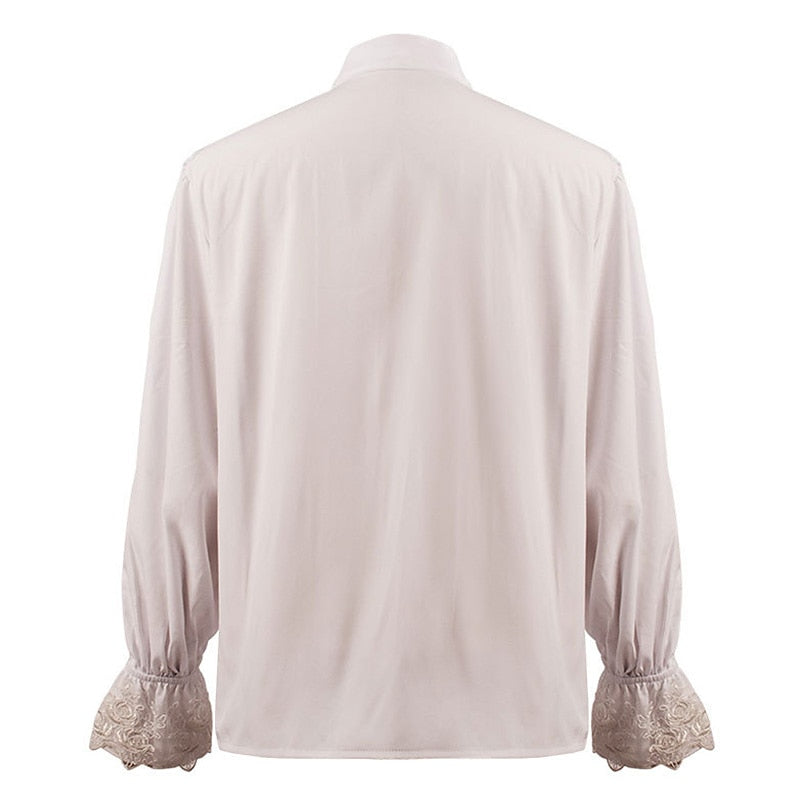 Renaissance Ruffle Decorated Tops with Lace Cuffs - Retrorobe