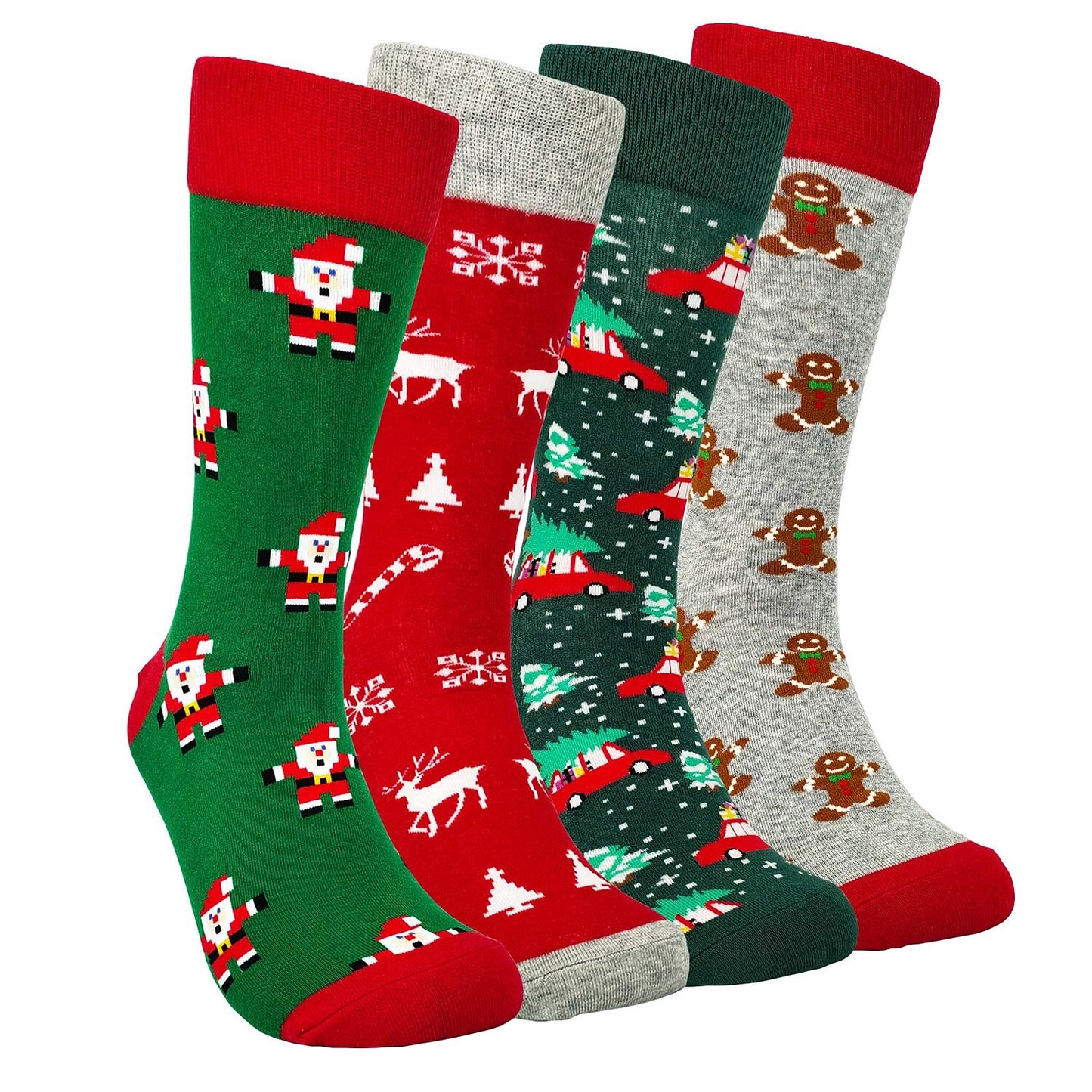 4PCS Christmas Patterned Socks