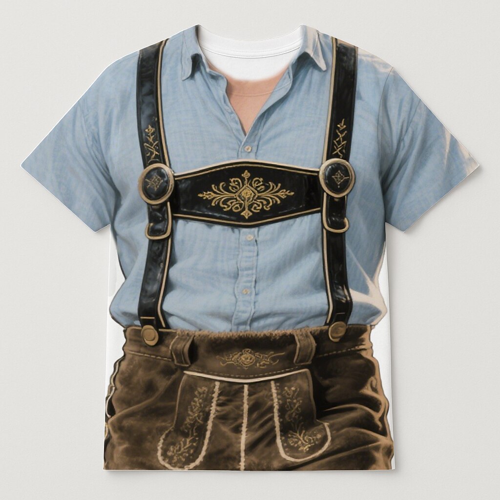 Men's Oktoberfest Lederhosen Graphic T-shirt