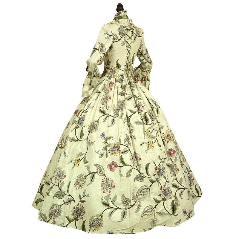 Rococo Marie Antoinette Style Green Cocktail Gown