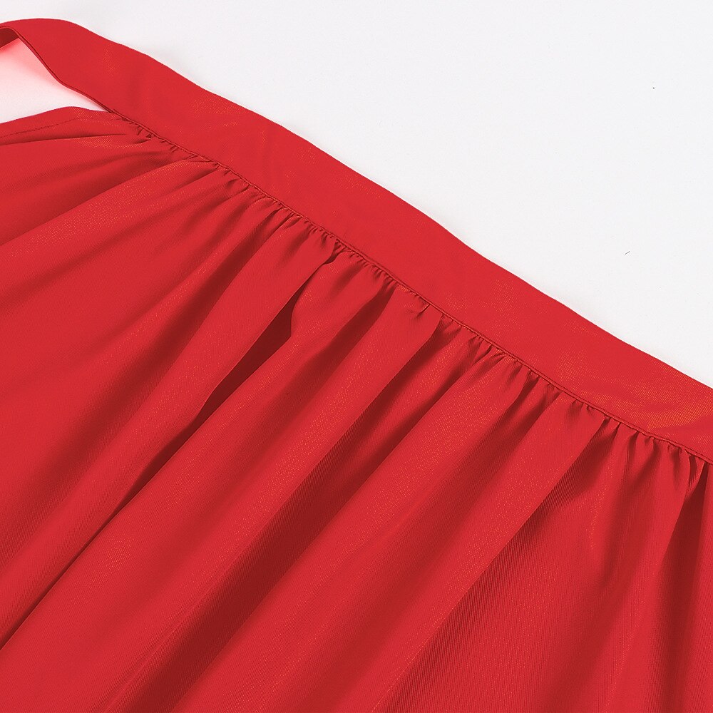 Oktoberfest Rot Schwarz Besticktes Dirndlkleid mit Schürze