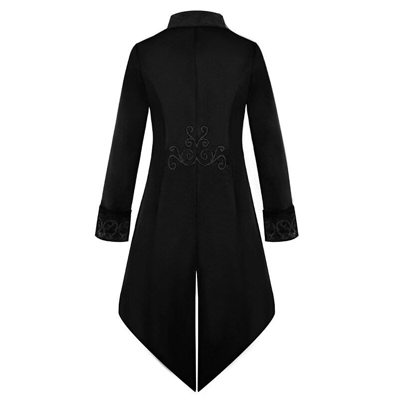 Men's Retro Vintage Steampunk Embroidered Tailcoat