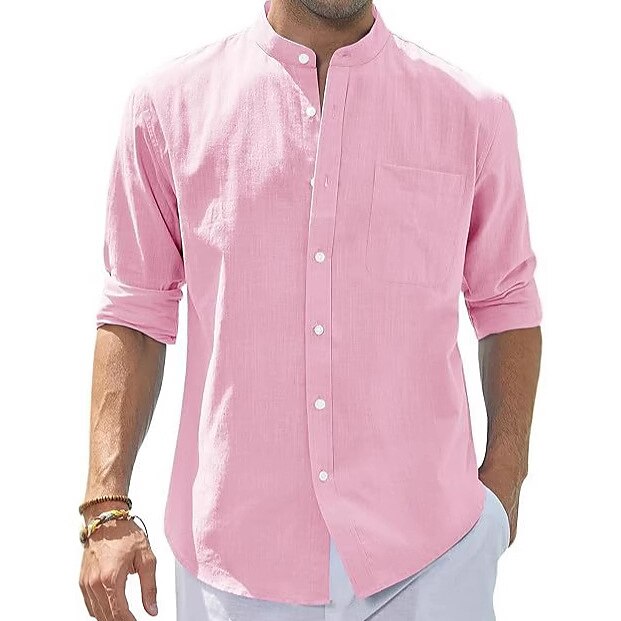 Men's Oktoberfest Solid Band Collar Shirt