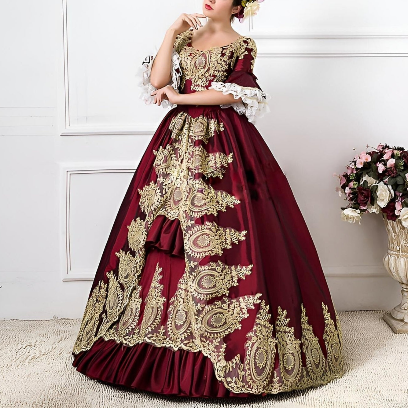 Rococo Marie Antoinette Style Court Polonaise Gown