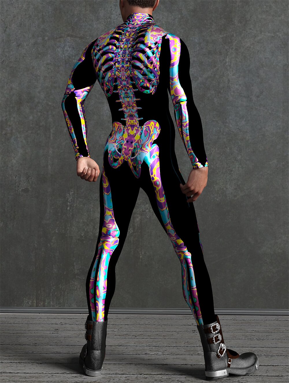 Men's Rainbow Skeleton Bodysuit