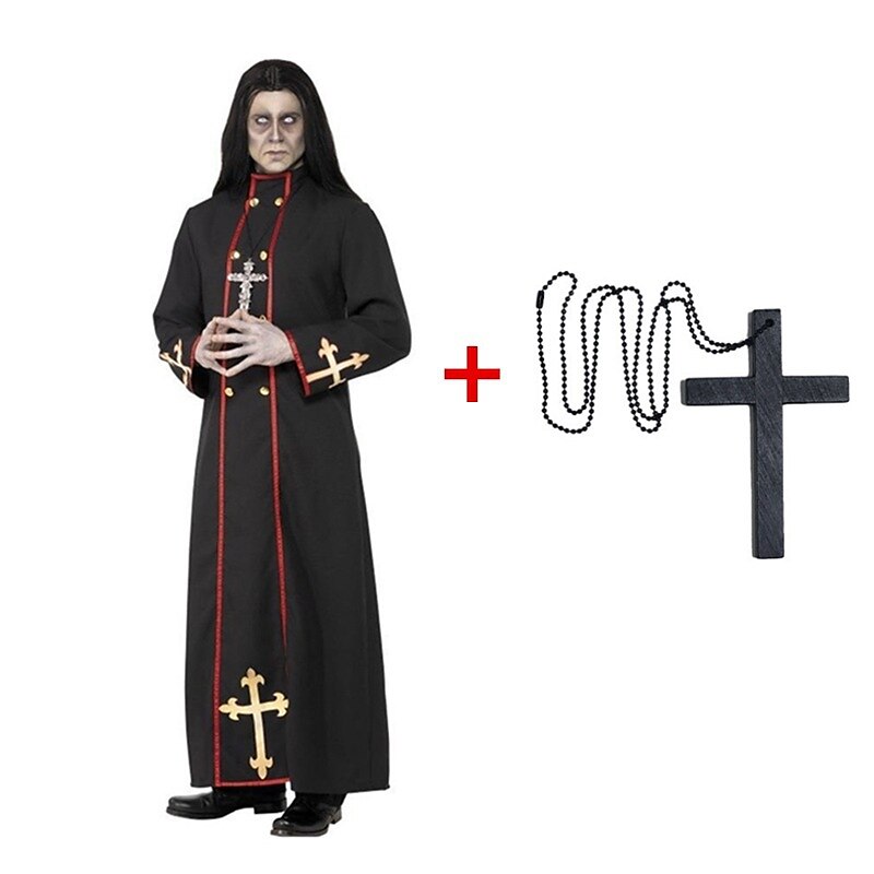 Men's Gothic Evil Priest Costume for Halloween