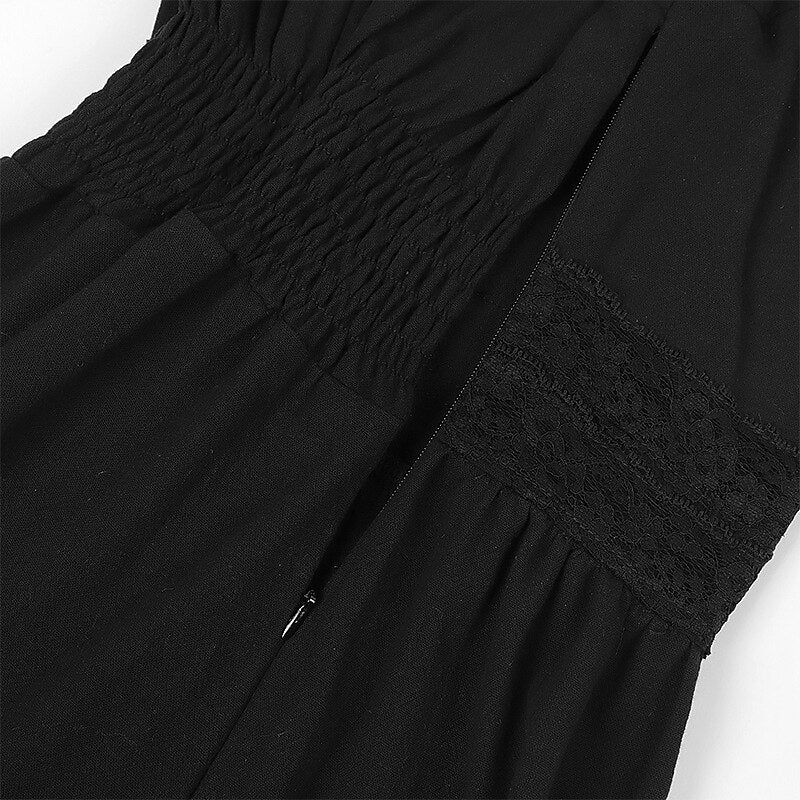 Renaissance Dress Embroidery Bell Sleeves A-Line Dress