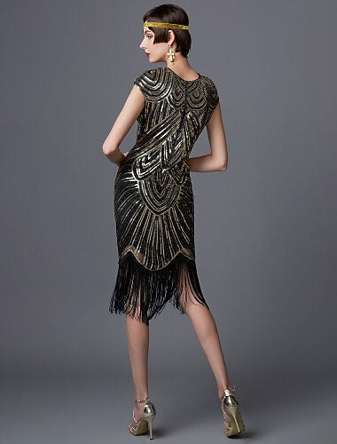 Art Deco Sequin Tassel Flapper Cocktail Dress