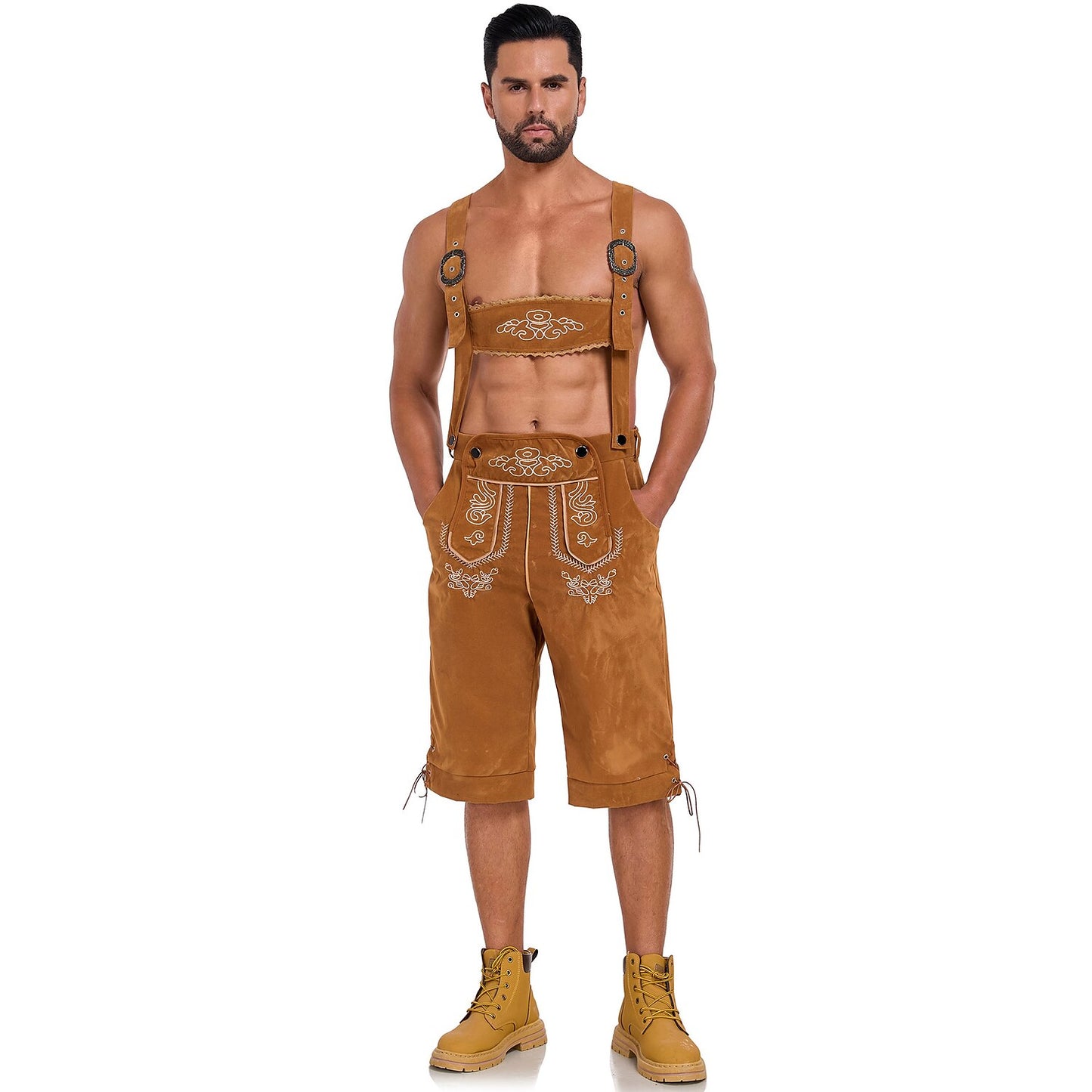 Oktoberfest Lederhosen Set with Shirt, Hat, and Socks