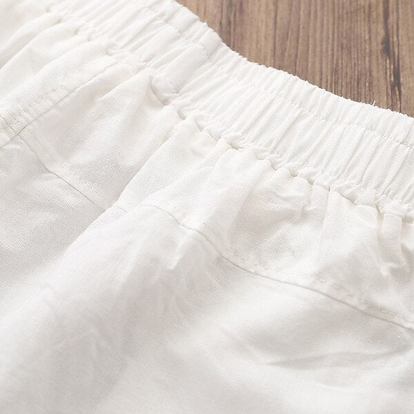 Classic Loose Fit Cotton Linen Blend Pants - Retrorobe