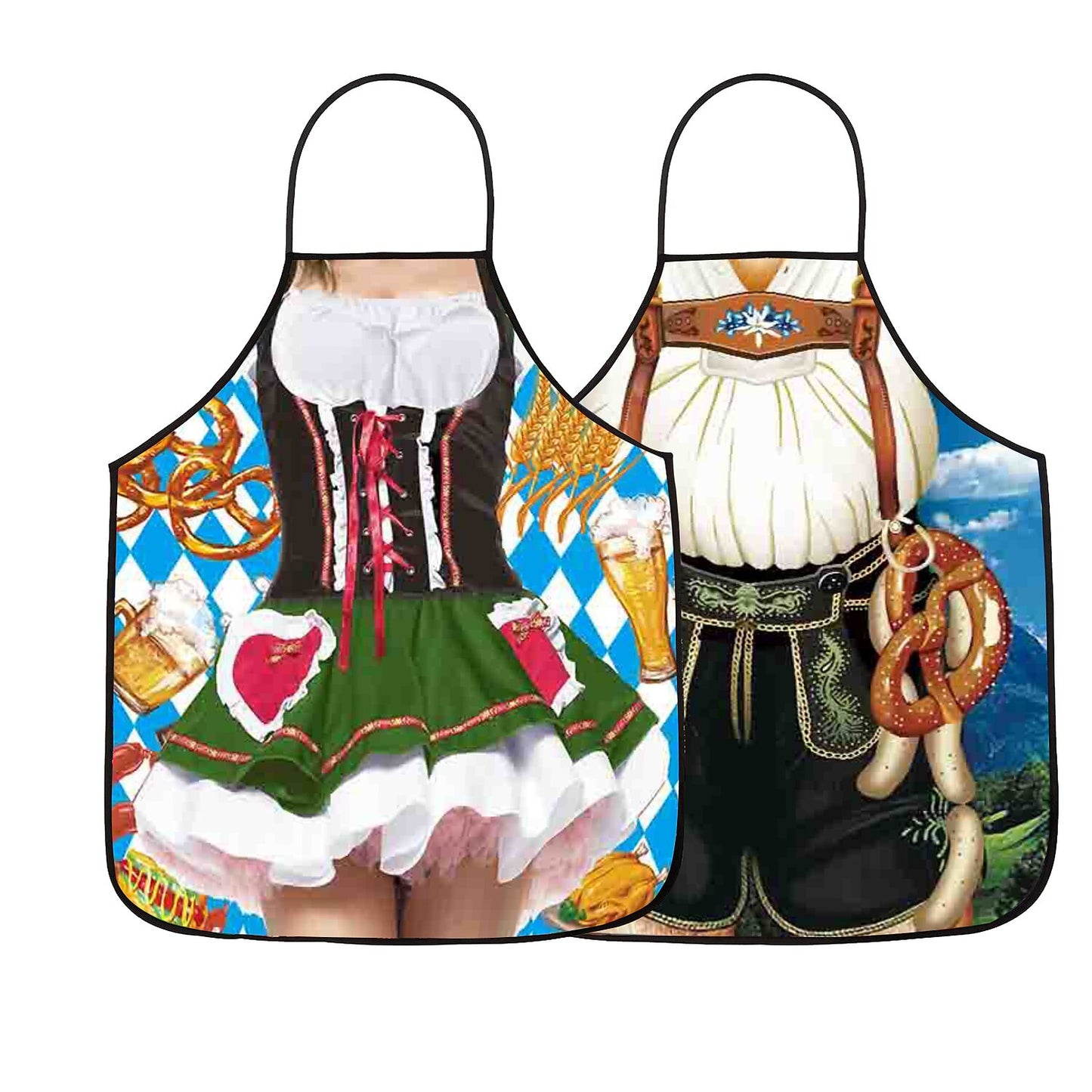 Tablier imprimé Couples Oktoberfest Lederhosen & Dirndl