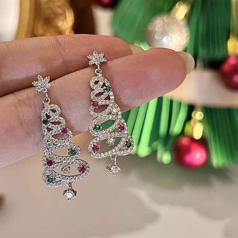 Christmas Rotating Tree Earrings