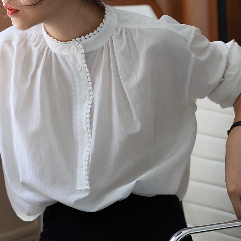 French Minimalist Style Vintage Blouse - Retrorobe