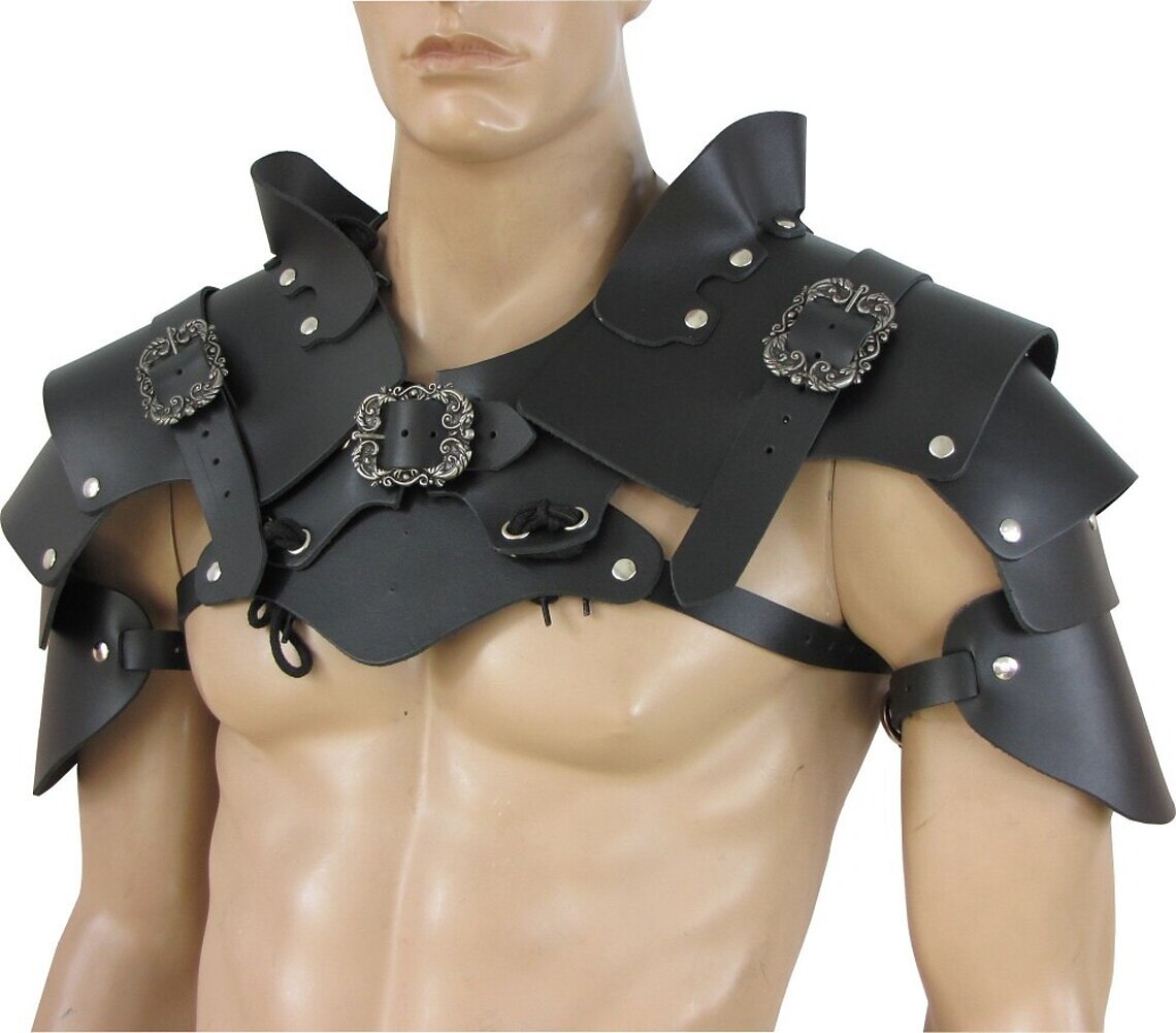 Medieval Renaissance Split Style Armor Set: Shoulder, Chest Guard - Retrorobe