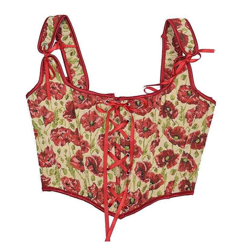 Renaissance Style Lace Design Corset Vest Bustier