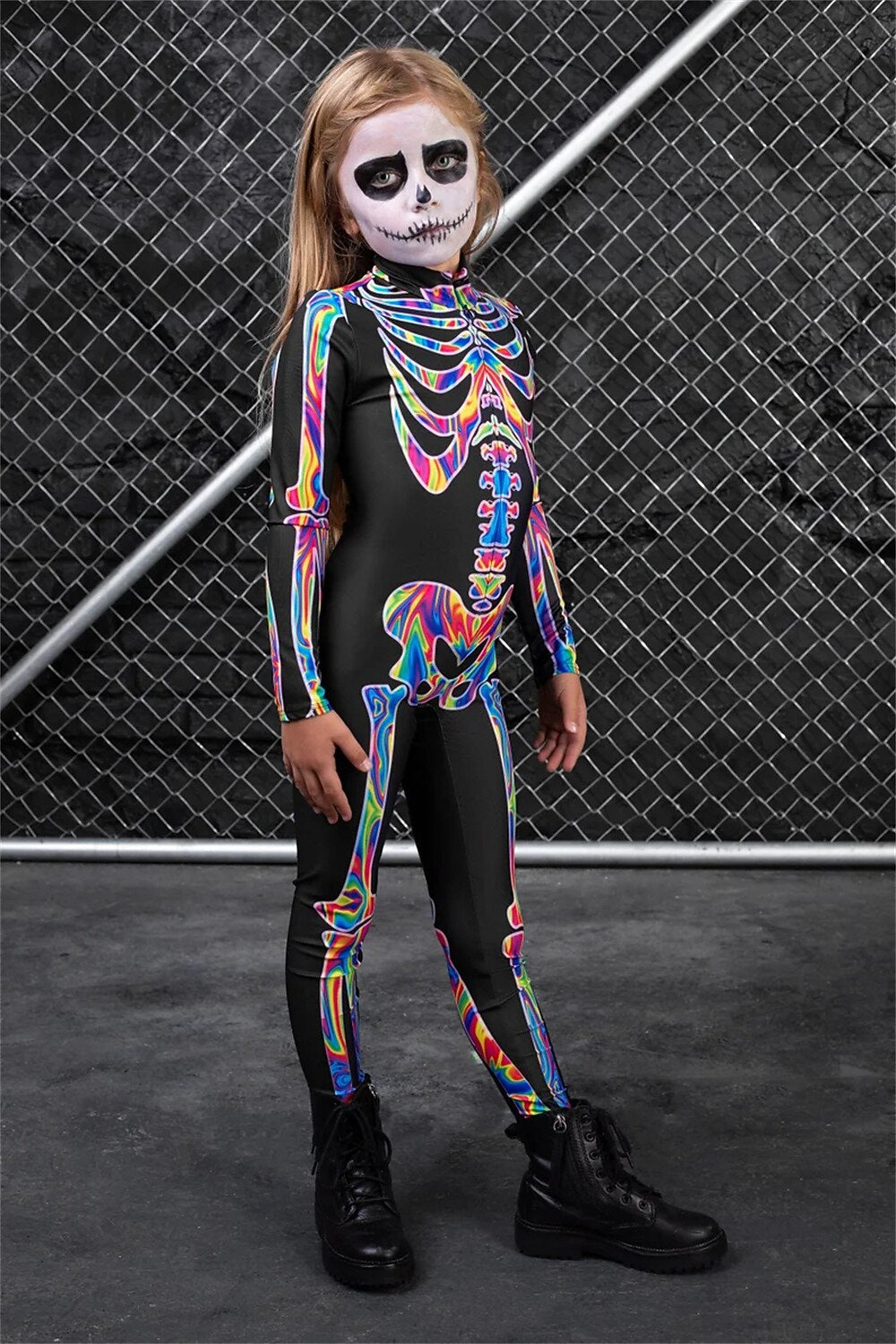 Skull Skeleton Full Body Catsuit for Kids