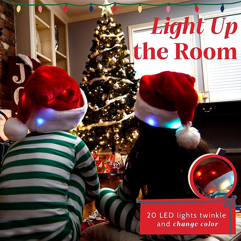 Light-Up Plush Santa Hat