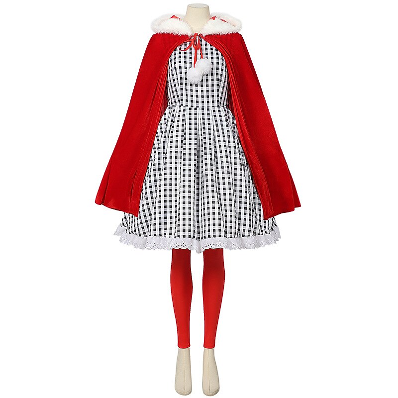Women's Cindy Lou Who Dress with Red Cape